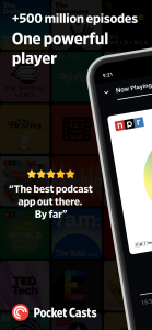 اسکرین شات 1 برنامه Pocket Casts - Podcast App
