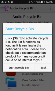 اسکرین شات 2 برنامه Audio Recycle Bin