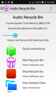 اسکرین شات 1 برنامه Audio Recycle Bin
