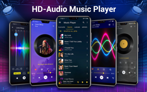 اسکرین شات برنامه Music player- bass boost,music 1