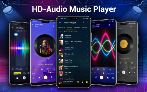 اسکرین شات 1 برنامه Music player- bass boost,music
