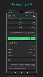 اسکرین شات 10 برنامه جدول ارزشغذایی (کالری، ویتامین...)