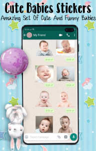 اسکرین شات برنامه Animated Babies Stickers for WhatsApp 2021 1