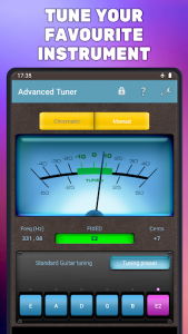 اسکرین شات برنامه Advanced Tuner (for guitar, violin, bass, ukulele) 1