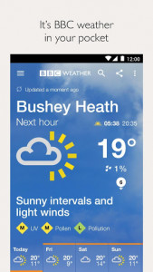 اسکرین شات برنامه BBC Weather 1