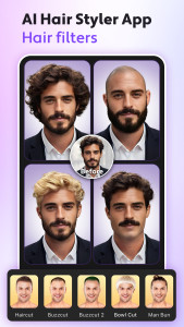 اسکرین شات 3 برنامه Hair Editor, Hair Cut Filter