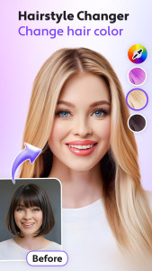 اسکرین شات 1 برنامه Hair Editor, Hair Cut Filter