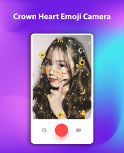 اسکرین شات برنامه Crown Heart Emoji Camera 3