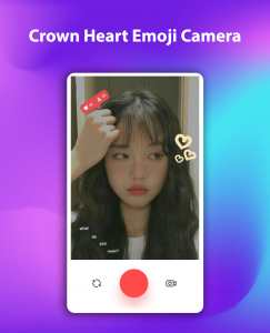 اسکرین شات برنامه Crown Heart Emoji Camera 2