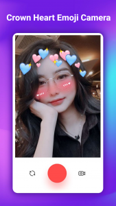 اسکرین شات برنامه Crown Heart Emoji Camera 4