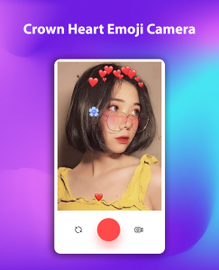 اسکرین شات برنامه Crown Heart Emoji Camera 1