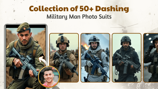 اسکرین شات 1 برنامه Military Man Photo Editor