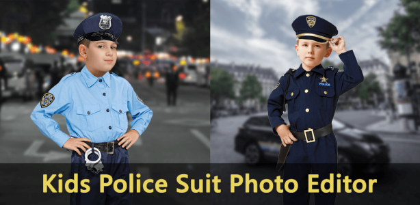 اسکرین شات 1 برنامه Kids Police Suit Photo Editor