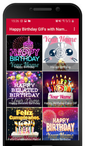 اسکرین شات برنامه Happy Birthday GIFs with Name Maker 8