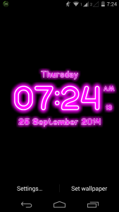 اسکرین شات برنامه Neon Digital Clock Wallpaper 1