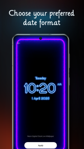 اسکرین شات 7 برنامه Neon Digital Clock Wallpaper
