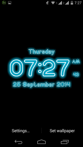 اسکرین شات برنامه Neon Digital Clock Wallpaper 4