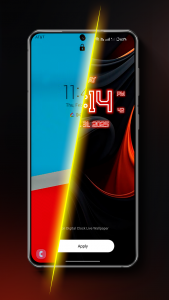 اسکرین شات 2 برنامه Neon Digital Clock Wallpaper