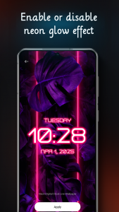 اسکرین شات 6 برنامه Neon Digital Clock Wallpaper