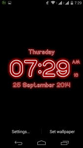 اسکرین شات برنامه Neon Digital Clock Wallpaper 7