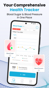 اسکرین شات 1 برنامه Blood Sugar & Pressure Tracker
