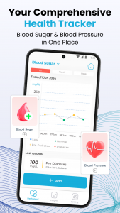 اسکرین شات برنامه Blood Sugar & Pressure Tracker 1