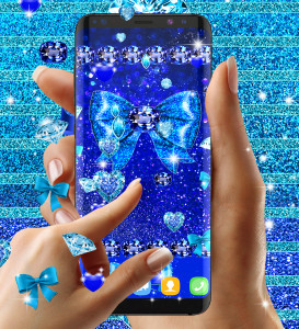 اسکرین شات برنامه Blue glitter diamond wallpaper 8