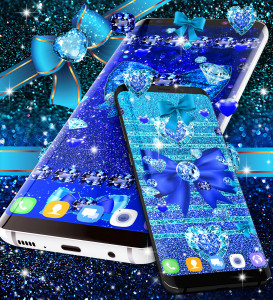 اسکرین شات برنامه Blue glitter diamond wallpaper 6