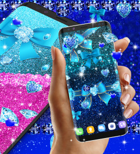 اسکرین شات برنامه Blue glitter diamond wallpaper 7