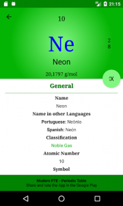 اسکرین شات برنامه Periodic Table of Elements - Modern PTE 3
