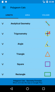 اسکرین شات برنامه Geometry Formulas - Polygeom Calc 8