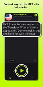 اسکرین شات 2 برنامه Translator Woman's Voice - TTS