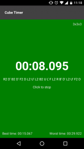 اسکرین شات برنامه Cube Timer 2