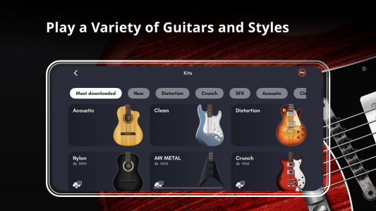 اسکرین شات 4 برنامه Real Guitar: acoustic electric