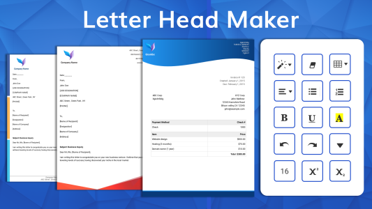 اسکرین شات 1 برنامه Letterhead Maker with logo PDF