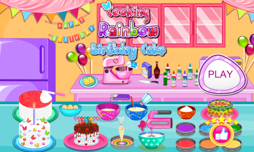 اسکرین شات بازی Cooking Rainbow Birthday Cake 1