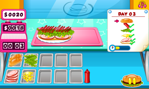اسکرین شات 3 بازی Go Fast Cooking Sandwiches