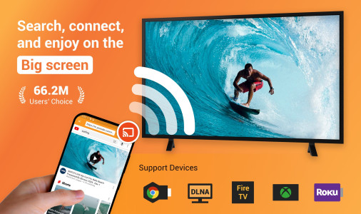 اسکرین شات 1 برنامه Cast to TV, Chromecast & Roku