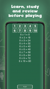 اسکرین شات برنامه Multiplication tables for kids 2