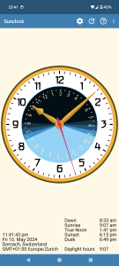 اسکرین شات 2 برنامه Sunclock: Sunrise Sunset Clock