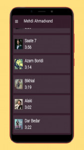 اسکرین شات برنامه آهنگ های مهدی احمدوند 3