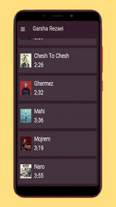 اسکرین شات برنامه آهنگ های گرشا رضایی 2
