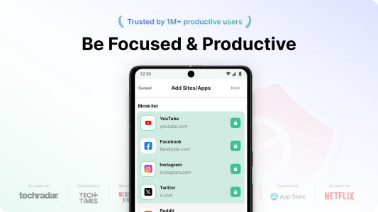 اسکرین شات 1 برنامه BlockSite: Block Apps & Sites