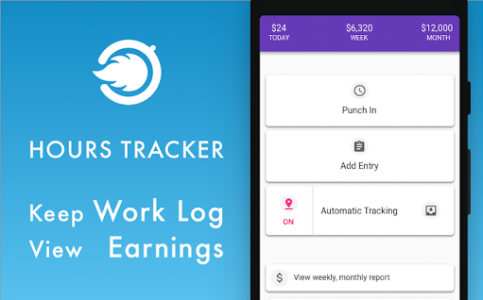 اسکرین شات برنامه Hours Tracker: Keep work log, work day timesheet 1