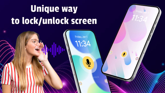 اسکرین شات 1 برنامه AI Voice Lock Screen