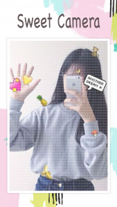 اسکرین شات برنامه Live face sticker sweet camera 4