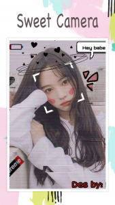 اسکرین شات برنامه Live face sticker sweet camera 3