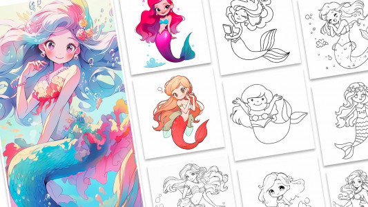 اسکرین شات بازی Mermaid Coloring:Mermaid games 7