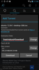 اسکرین شات برنامه aDownloader - torrent download 1