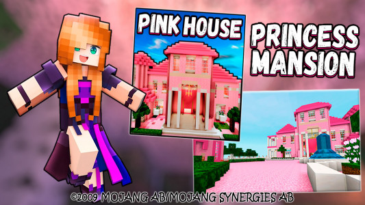 اسکرین شات 4 برنامه Pink Princess House Map [Doll]